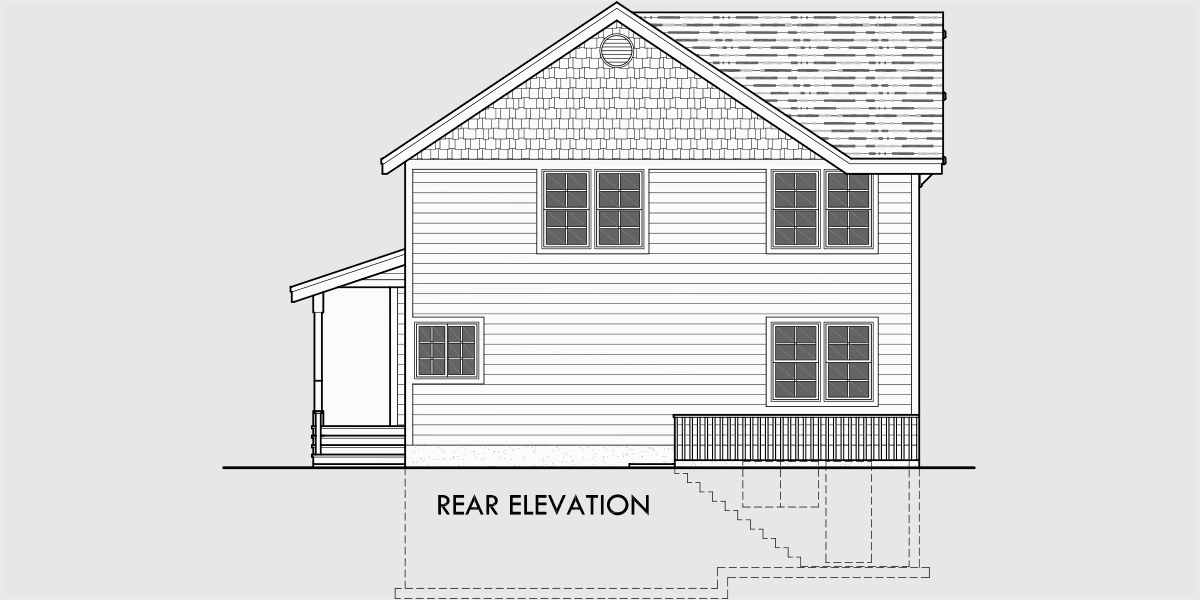 House front drawing elevation view for 10060 Daylight basement Craftsman featuring Wrap Around Porch, Large Kitchen Island, 3 bedrooms, Two car garage, Shop w/ rear access
