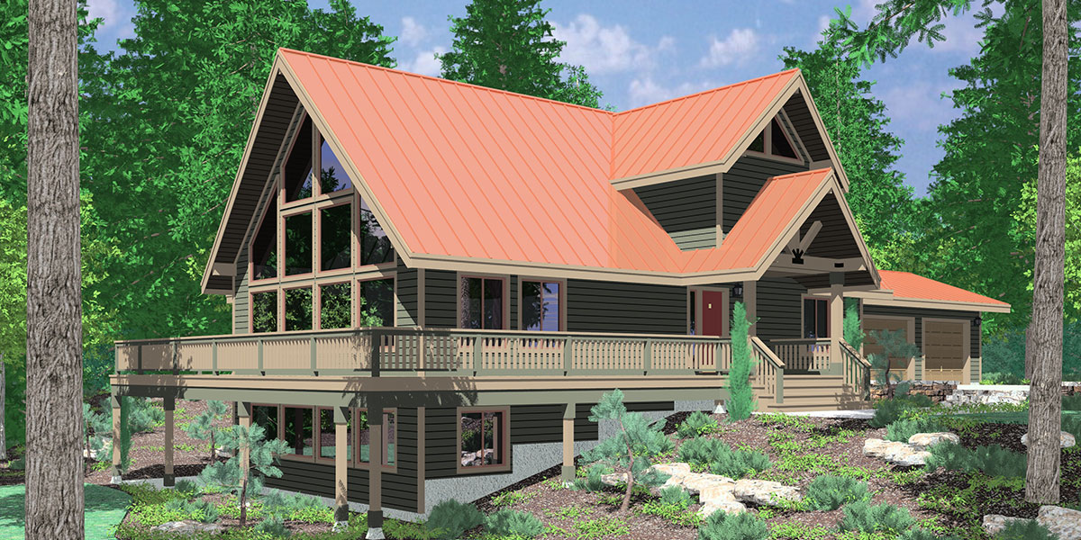 9948 Amazing A-Frame House Plan, Central Oregon House Plan, 5 bedrooms