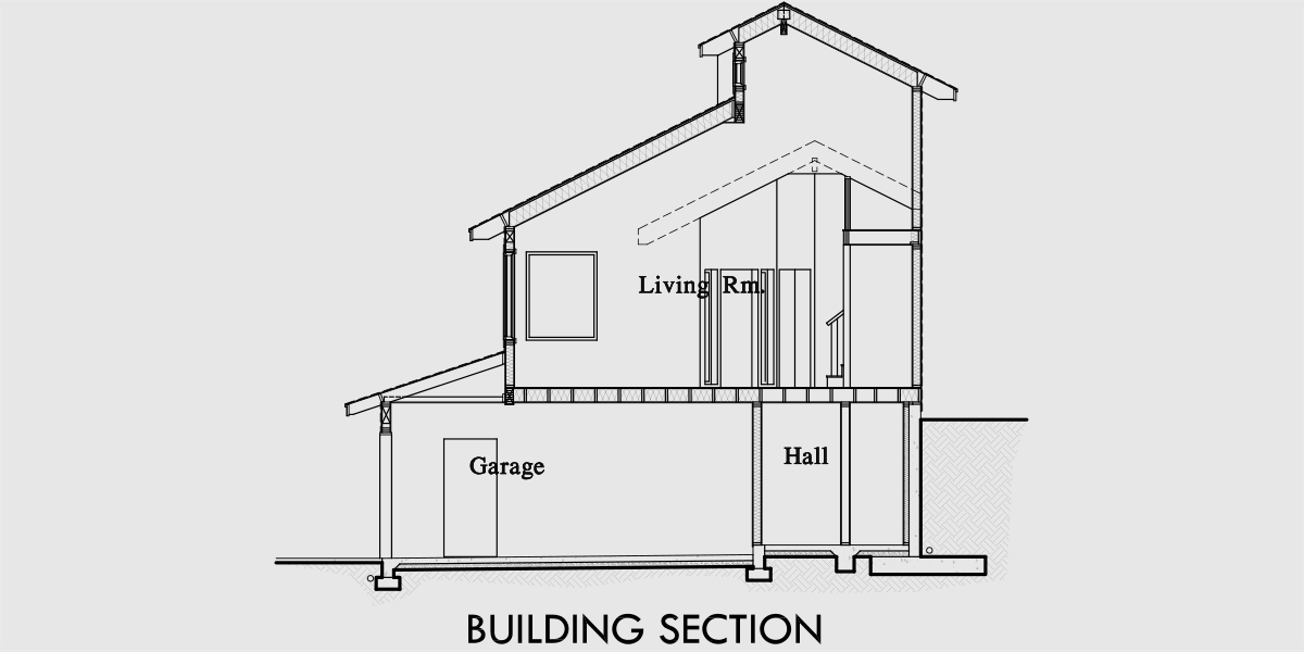 House rear elevation view for 10048 View house plans, sloping lot house plans, multi level house plans, luxury master suite plans, house plans with daylight basement, 10048