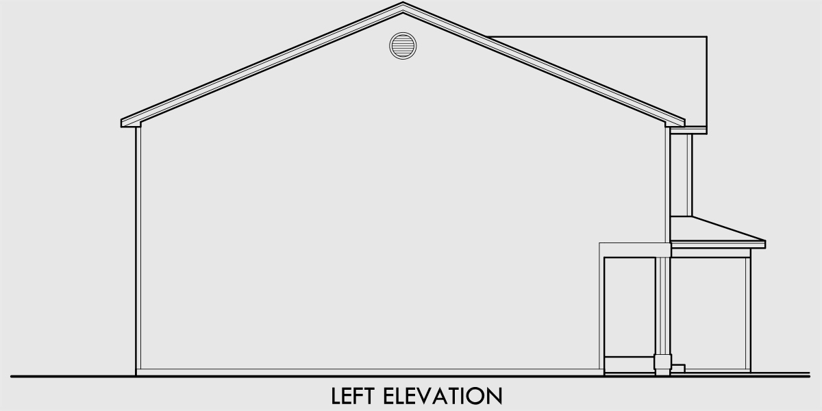 House front drawing elevation view for D-576 Mirrored duplex house plans, 2 story duplex house plans, 3 bedroom duplex plans, D-576