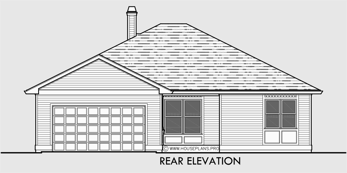 House front drawing elevation view for 10153 Victorian house plans, one story house plans, house plans, house plans with wrap around porch, Portland house plans, 10153