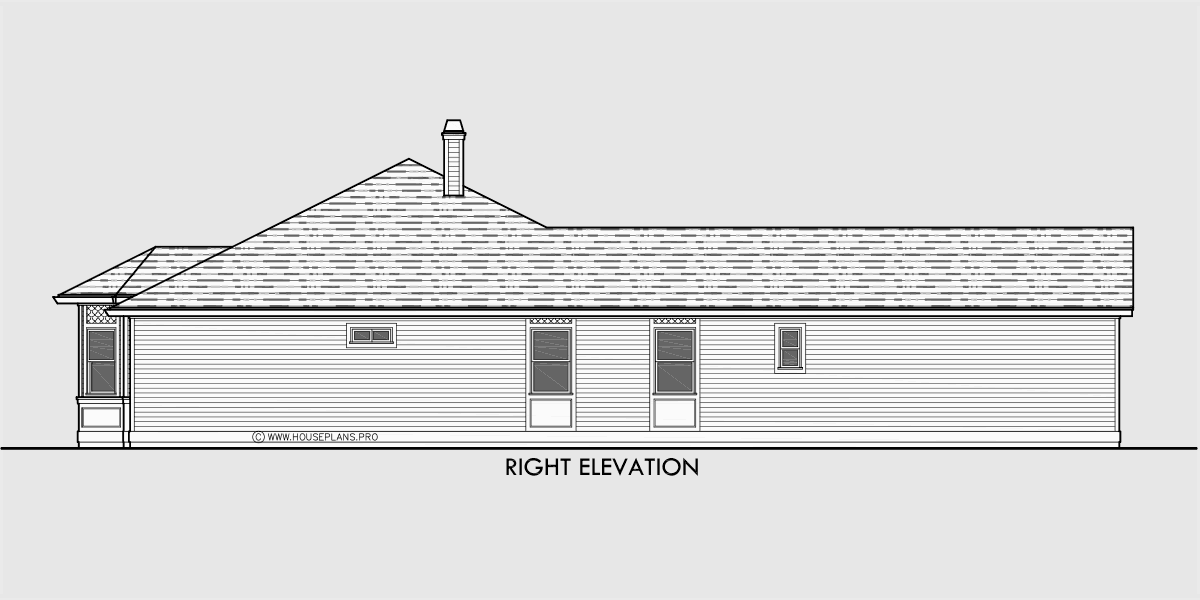 House rear elevation view for 10153 Victorian house plans, one story house plans, house plans, house plans with wrap around porch, Portland house plans, 10153