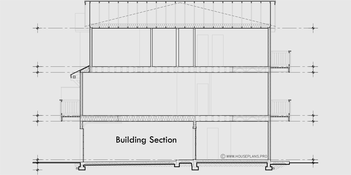House rear elevation view for D-729 Luxury duplex house plan with bonus studio