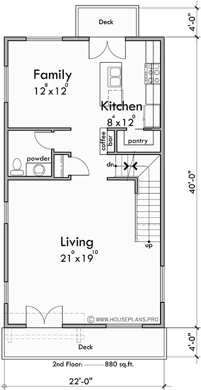 Main Floor Plan for D-729 Luxury duplex house plan with bonus studio