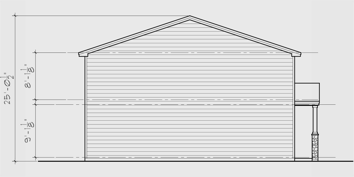 House side elevation view for F-600 Four Plex F-600 Floor Plan 